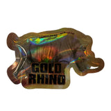 Front view of a single 2-count pouch of Rhino Gummies in the gold variant packaging. These convenient, chewable dietary supplement gummies offer a fast-acting botanical blend designed to support maximum male vitality, energy, and intimate wellness.