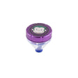Front profile view of the Green Monkey Patas 50mm funnel grinder in sleek matte purple. This innovative metal herb grinder features a built-in dispensing funnel for completely mess-free loading of your cones and glass bowls.