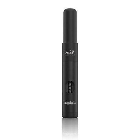 Front view of the Hamilton Devices Daypipe Mini in matte black. This sleek, battery-free handheld pipe features a multi-chamber internal core optimized for discrete on-the-go dry herb storage.
