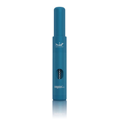 Front view of the Hamilton Devices Daypipe Mini in deep metallic blue. The sliding outer sleeve mechanism effortlessly shifts to conceal or expose individual bowls to safeguard your materials.
