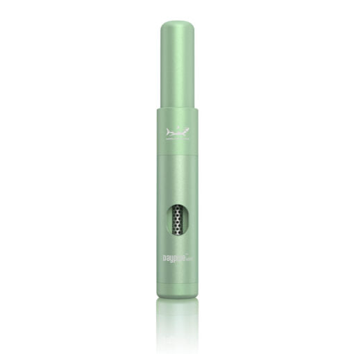 Front view of the Hamilton Devices Daypipe Mini in anodized mint green. This pocket-sized travel pipe offers clean, combustion-ready herbal chambers without relying on electronic parts or coils.