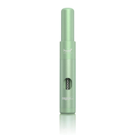 Front view of the Hamilton Devices Daypipe Mini in anodized mint green. This pocket-sized travel pipe offers clean, combustion-ready herbal chambers without relying on electronic parts or coils.