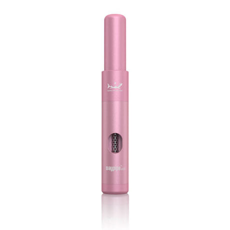 Front view of the Hamilton Devices Daypipe Mini in pastel pink. Its robust, lightweight aluminum shell is engineered to isolate residual odors and contain ash while resting inside pockets or bags.