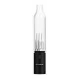 Front view of the Hamilton Devices Starship triple cart wax battery in matte black. This revolutionary device vaporizes up to three 510 cartridges or wax coils simultaneously for custom flavor mixing and massive vapor clouds.