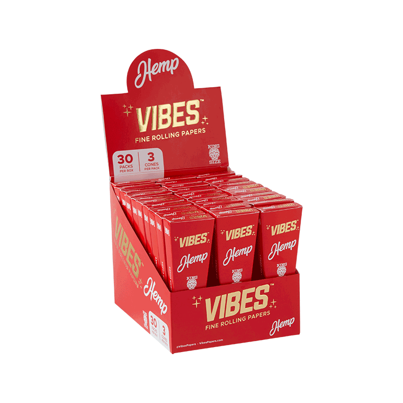 Vibes - Hemp King Size Rolling Paper Red