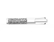 Front view of the K.Haring glass taster pipe in a black and white colorway. This premium borosilicate glass one-hitter features officially licensed Keith Haring artwork for a highly stylish, travel-ready dry herb session.