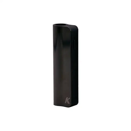 Front view of the Kandypens C-Box Mini battery in stealth black. This ultra-compact, buttonless 510-thread vaporizer conceals your oil cartridge within the device body for ultimate discretion and protection on the go.