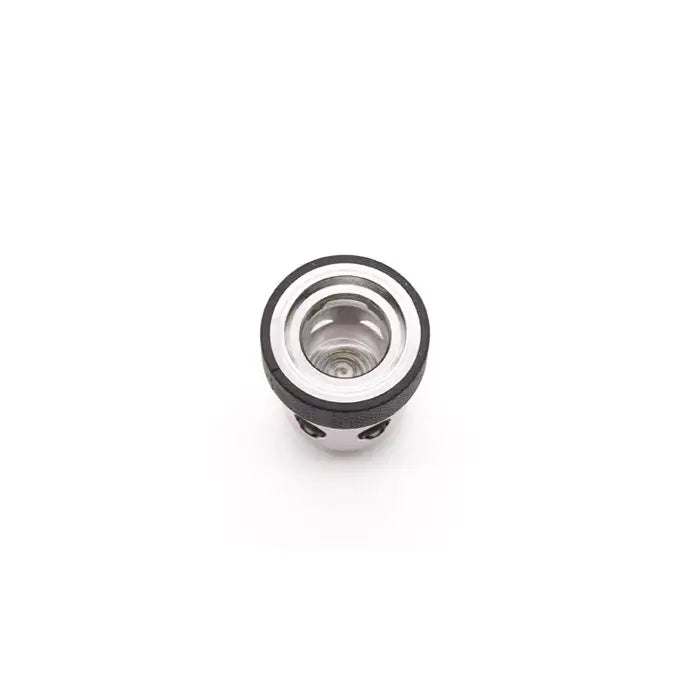 Top down view looking into the Kandypens Oura Replacement Atomizer in black. The wide internal heating chamber is designed to perfectly cradle the device's quartz or ceramic buckets for efficient and even vaporization of your dabs.