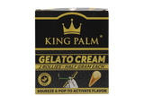 Front view of the King Palm Flavored Rollies 20-count display box in bright pink packaging. Holding 0.5 grams of dry herb each, these tobacco-free natural leaf cones feature a squeeze-and-pop flavor bead in the filter for a customized smoke.