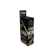 Front angled view of the King Palm XL Wraps 15-count display box in black and gold packaging. Made from natural Cordia leaves, this retail-ready box holds pre-rolled XL wraps designed for massive, tobacco-free smoking sessions.