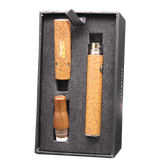 Angled front view of the Kingpin e-Blunt vaporizer open box. This highly discreet, dual-use vape pen is engineered to seamlessly vaporize both dry herbs and waxy concentrates for smooth, flavorful hits on the go.