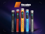 Angled front view of the Lookah Firebee 510 battery 15-count retail display box in assorted colors. This countertop wholesale display features 15 slimline pen batteries that offer an intuitive digital screen and three voltage modes for 510 cartridges.
