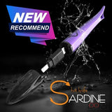Front view of the Lookah Sardine hot knife electric dab tools arranged in a group to display multiple vibrant color options. This portable heated loading tool features a ceramic tip that effortlessly slices through thick, sticky concentrates to drop them cleanly into your banger.