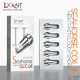 Front facing view of the Lookah Seahorse Ceramic Type II Coil 5-Pack packaging in black and blue. This retail box contains five premium replacement dual ceramic atomizers designed to deliver incredibly pure, flavorful vapor from your Seahorse electric nectar collector.