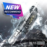 Front view of the Lookah Seahorse Pro Plus in black silver splatter. Features intuitive single-button operation to cycle through precision temperature profiles for the perfect dab.