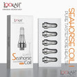 Front standing view of the Lookah Seahorse Quartz Type I Coil 5-Pack retail packaging in black and yellow. This multi-pack replacement kit includes five porous quartz 510-threaded tip coils designed for all Lookah electric nectar collectors.