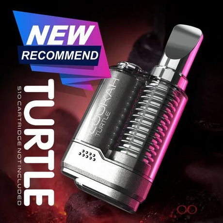 Front view of the Lookah Turtle 400mAh concealed 510 battery in sleek grey. This compact, turtle shell-inspired vaporizer battery completely hides standard oil cartridges for a highly stealthy and protected vaping experience.