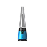 Front view of the Lookah Unicorn Mini electric dab rig in vibrant blue. This ultra-portable, compact e-rig features a unique cone-shaped glass bubbler and a 950mAh battery for smooth concentrate sessions on the go.