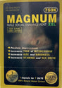 Angled top-down view of multiple packaged Magnum 750k XXL Black supplements arranged inside their matching wholesale retail display box. This high-margin, point-of-purchase dietary supplement makes a highly profitable impulse item for smoke shop and convenience store countertops.
