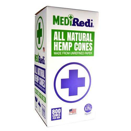 Medi Redi -  All Natural Hemp Cones 109mm King Size 800ct