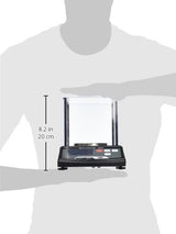 Close-up front view of the My Weigh iBalance i201 measurement scale control panel in grey. The bright backlit digital LCD screen ensures clear readings, while the advanced keypad includes dedicated buttons for tare and parts-counting functions.