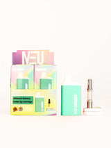 Front facing view of the NEU Push Covert Discreet Battery in matte teal. This stealthy 650mAh concealed cartridge battery completely hides your 510-threaded oil tanks within its chassis for ultimate privacy on the go.