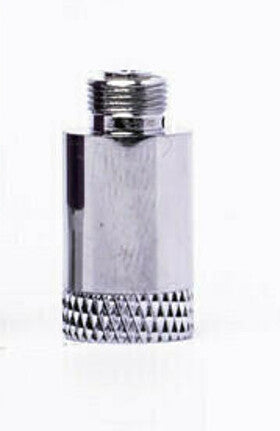 Front angled view of the Oilax Dab Mini Coil Dabber Tip in metallic silver and black. This electronic dipper coil tip connects to your vaporizer battery so you can touch the heated element directly to your wax concentrates for instant vapor production.