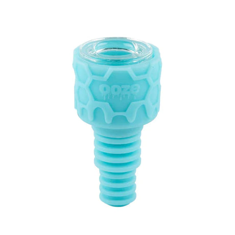 Front view of the Ooze Armor silicone glass bowls in an assortment of vibrant neon colors. This hybrid bowl features a protective silicone outer skin shielding a glass insert designed to provide a clean taste while surviving accidental drops.