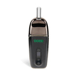 Front view of the Ooze Flare 2200mAh dry herb vaporizer in sleek panther black. This highly portable, easy-to-use device features a powerful battery designed specifically for the clean and efficient consumption of your favorite loose leaf flower.
