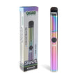 Front view of the Ooze Signal concentrate vaporizer pen in a vibrant metallic rainbow finish. This incredibly sleek and travel-friendly dab pen features a 650mAh battery and a simple single-button control for effortless, on-the-go wax consumption.