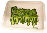 small Ooze metal rolling tray with Oozemosis green slime graphics and a high-gloss protective finish.