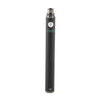 Angled view of a single Ooze standard 1100mAh vape battery in sleek matte black. Boasting a massive 1100mAh capacity cell, this durable 510-thread stick battery delivers significantly longer vaping sessions without the need for frequent recharging.