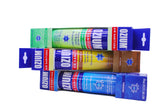 Front view of the Ozium air sanitizer and odor eliminator spray can in different scents. These clinical-grade formulas actually eliminates airborne odors and smoke rather than just masking them.