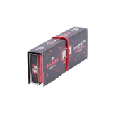 Angled overhead view of the red POP Papers Strawberry Jam booklet opened up to reveal the included rolling materials. It features an integrated extract bead inside the filter that releases a wave of fruit-derived taste.