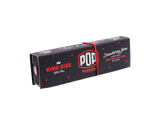 Angled overhead view of the red POP Papers Strawberry Jam booklet. The crushable filter beads are filled with fruit-derived terpenes for customized taste.