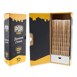 Front view of the Pop Cones ultra-thin 1 1/4 size 400ct bulk packaging in a branded cardboard carton. This massive 400-count wholesale box provides dispensaries, processors, and heavy consumers with an uninterrupted supply of premium pre-rolled cones.