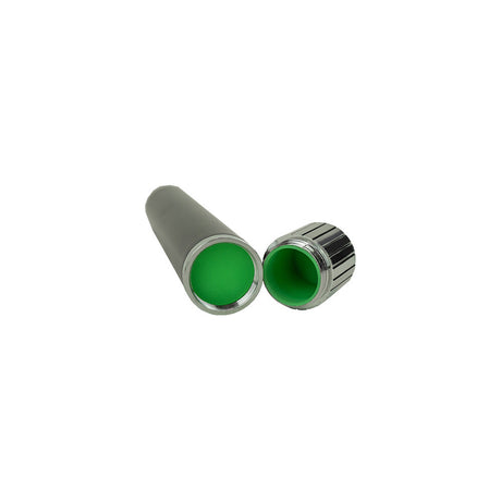 Angled top down view of the Randy's Glide vaporizer pen with the mouthpiece removed to reveal the deep heating chamber. Equipped with a premium dual quartz rod coil, this efficient atomizer evenly heats waxes to deliver robust flavor and massive vapor clouds.
