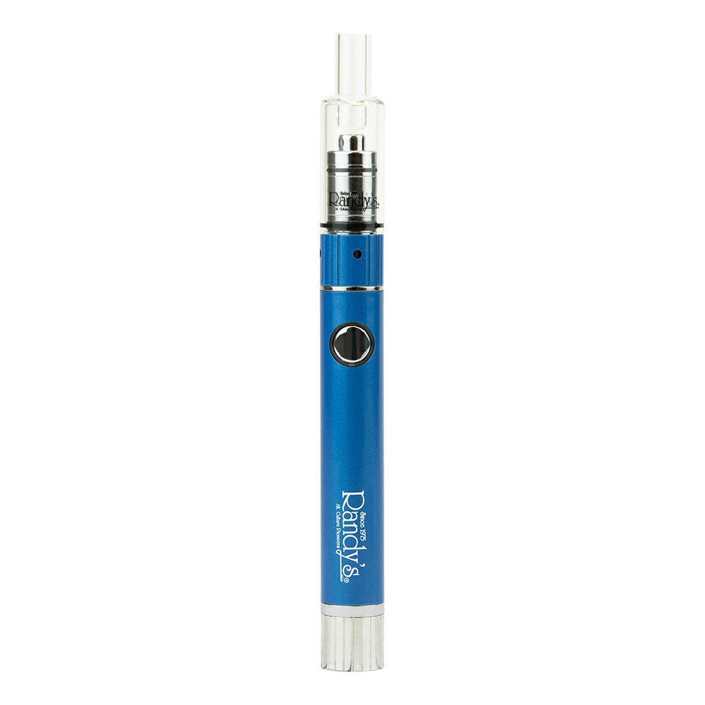 Front view of the Randy's Glide concentrate vaporizer pen in sleek matte blue. This highly portable, pen-style device is designed for seamless, on-the-go consumption of your favorite wax extracts and thick concentrates.