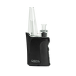 Front profile view of the Randy's Grip concentrate vaporizer e-rig in sleek matte black. This compact, highly ergonomic electronic rig is designed to fit comfortably in the palm of your hand for effortless, water-filtered dab sessions on the go.