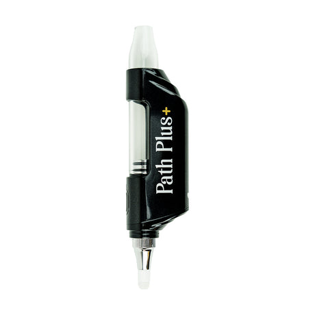 Front view of the Randy's Path Plus electronic nectar collector in sleek black. This upgraded portable concentrate vaporizer features a premium quartz heating tip for drawing smooth, flavorful hits directly from your wax jars without a torch.
