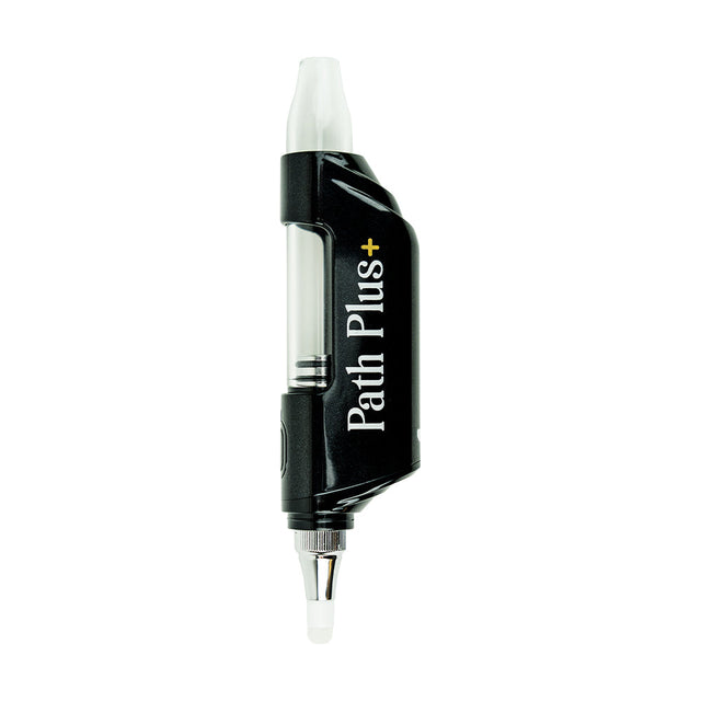 Front view of the Randy's Path Plus electronic nectar collector in sleek black. This upgraded portable concentrate vaporizer features a premium quartz heating tip for drawing smooth, flavorful hits directly from your wax jars without a torch.