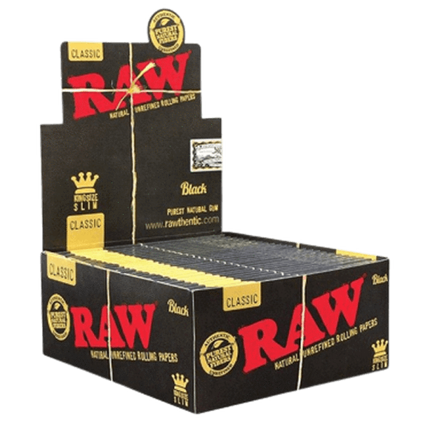 Raw - Classic Black Rolling Paper Kingsize Slim - 50 ct.
