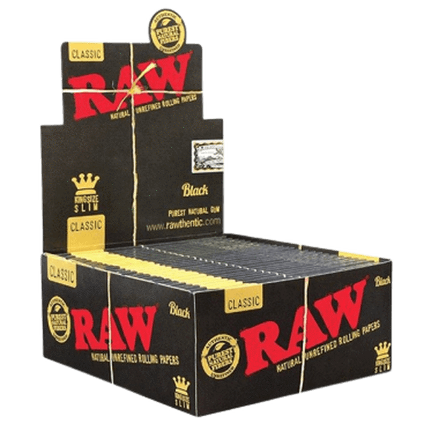 RAW Classic Kingsize Slim Black Rolling Paper 50ct