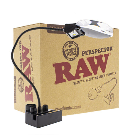 view of the RAW Perspector magnifying glass. A helpful tool for inspecting your roll.