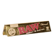 Front view of a single RAW Classic Ethereal Slim King Size rolling paper booklet in gold. This ultra-thin, low-density paper utilizes a signature crisscross watermark to ensure a slow and even combustion rate for advanced rollers.
