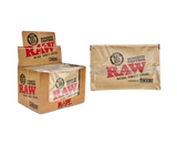 Top down view of a single RAW x Integra 67g Humidity Control pack in brown with pink branding. Each oversized packet features a zero-salt formula designed to maintain optimal climate levels for up to one full pound of material.