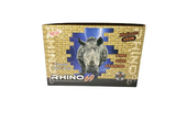 Front view of the Rhino 69 Platinum 350K male enhancement pill blister card in metallic platinum and bold colors. This premium dietary supplement is formulated for maximum strength to support male stamina, energy, and physical performance.