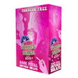 Angled overhead view of the Royal Blunts N Roses Wraps in an assortment of vibrant 25-count display boxes. Made with infused real rose petals, these tobacco-free wraps provide a slow-burning, exceptionally aromatic smoking experience.