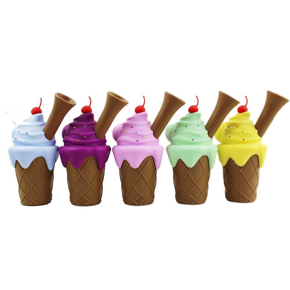 Silicone Ice Cream Water Pipe - Assorted Colors