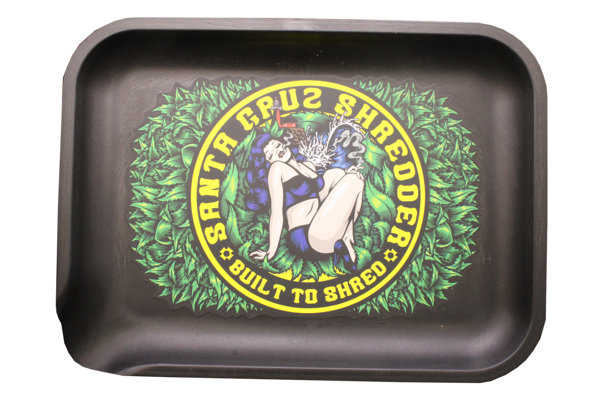 Santa Cruz Shredder small hemp tray with the Built To Shred logo, made from eco-friendly plant-based composite.